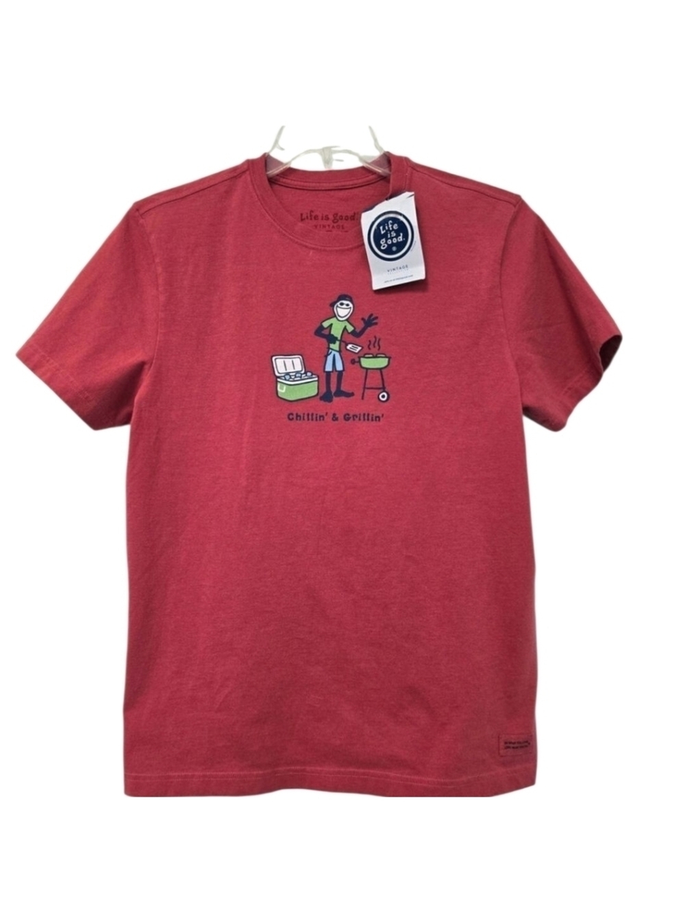 Life is Good Vintage Chillin' & Grillin' T-Shirt, Red, size S - Picture 7 of 7